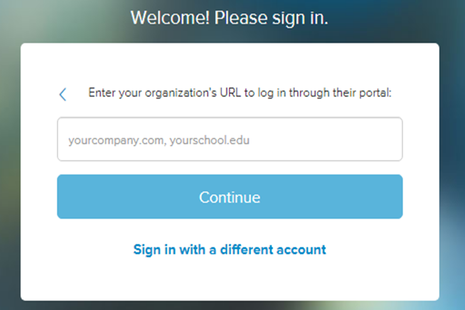Sign in to Lynda official website
