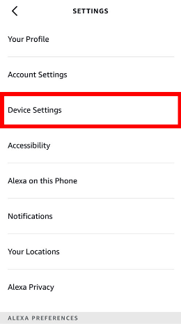 Choose the Alexa device